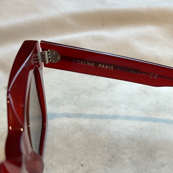 CELINE CL401301 Cherry Red Square Sunglasses TS - Picture 4 of 6